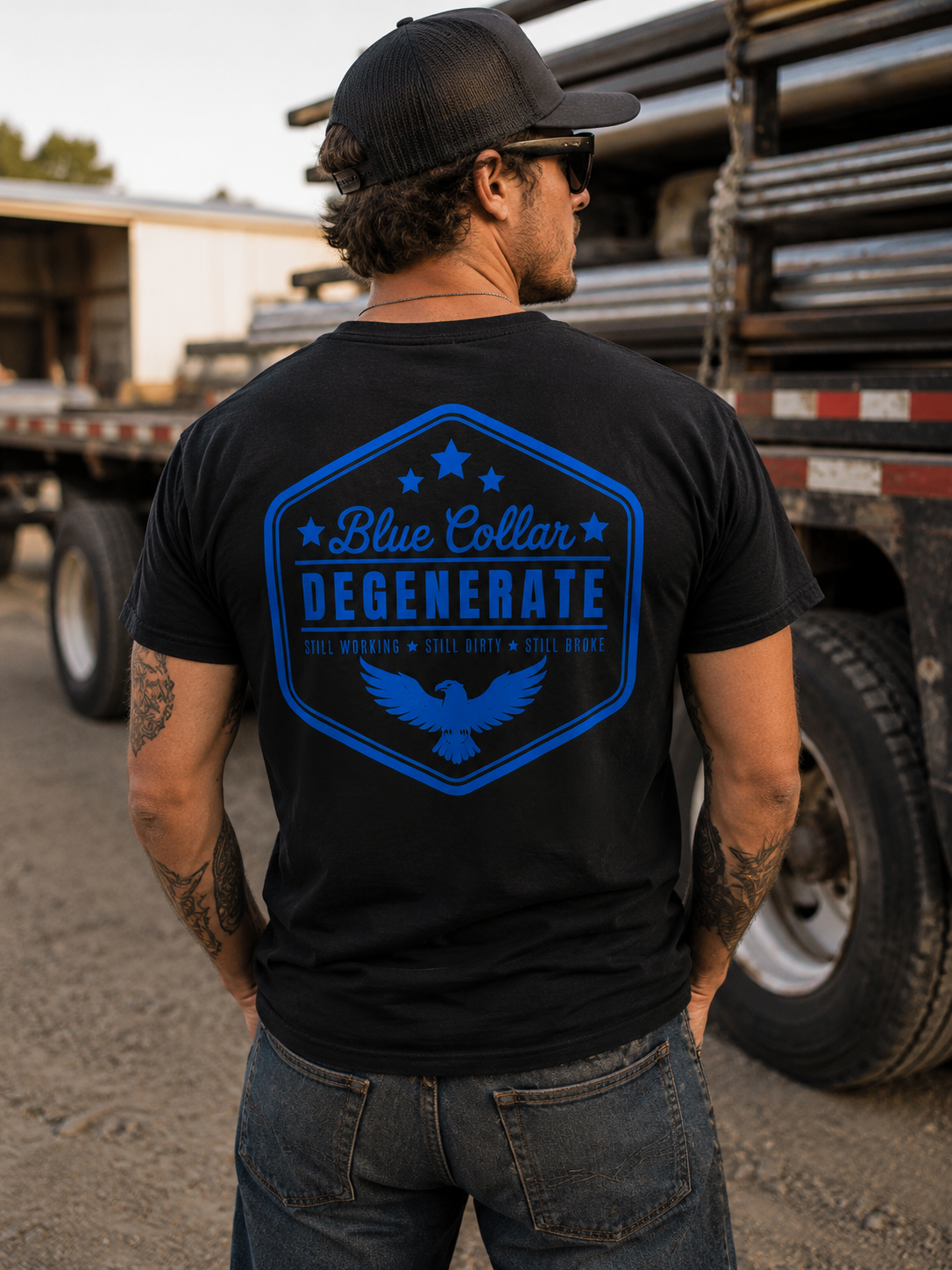 Blue Collar Degenerate - Blue Graphic