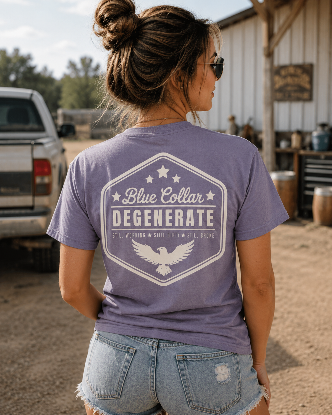 Blue Collar Degenerate - Cream Graphic